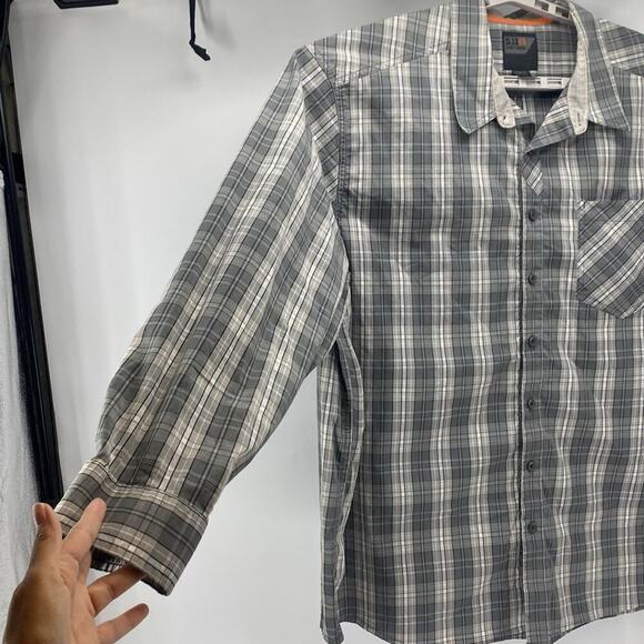 5.11 Tactical Storm Gray Covert Flex Long Sleeve snap button down - Picture 4 of 8